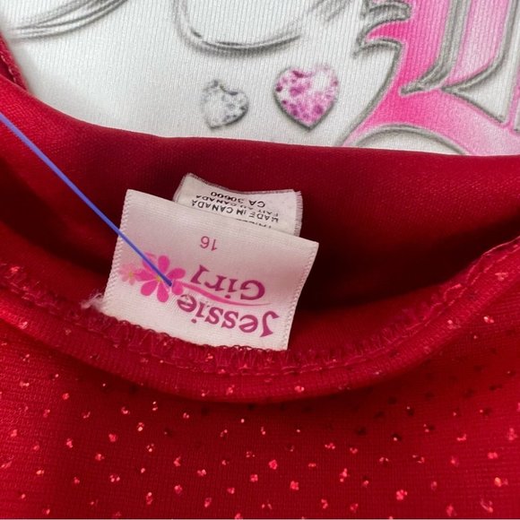 Jessie girl dress sparkly glitter red fairy whimsical cinched draped cute Y2K - Picture 8 of 11